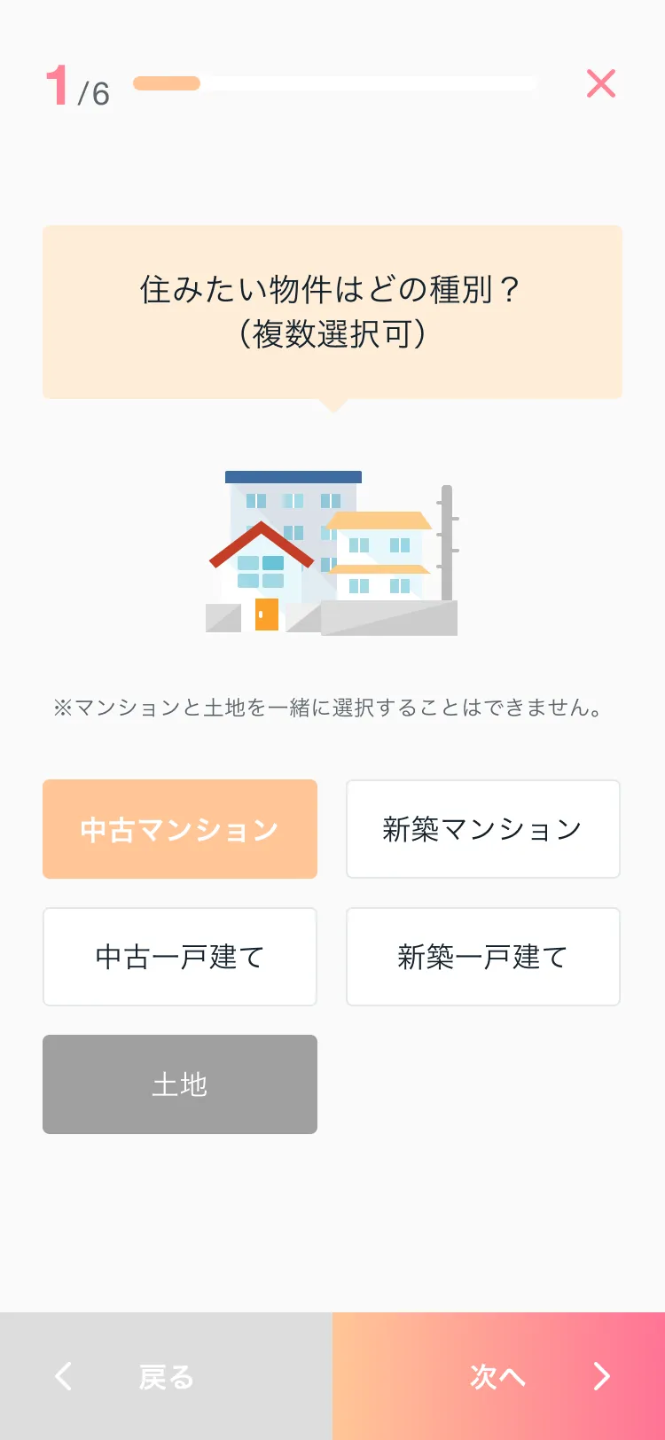 簡単な質問に答えるだけ