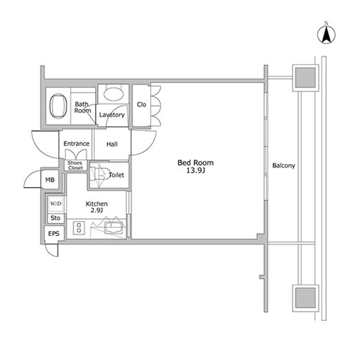 1R 専有面積 37.03㎡（約11.2坪）｜品川グラスレジデンス