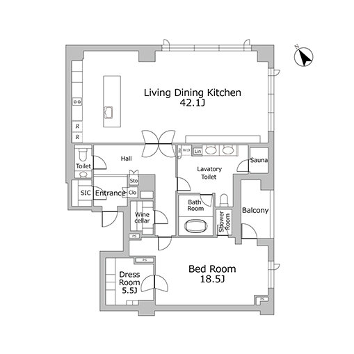 1LDK+S(納戸) 専有面積 161.53㎡（約48.86坪）｜プレステージレジデンス白金台