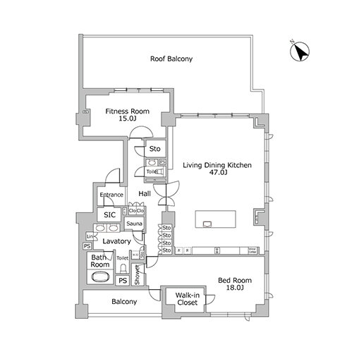2LDK 専有面積 194.17㎡（約58.73坪）｜プレステージレジデンス白金台