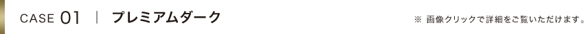 CASE 01｜プレミアムダーク ※ 画像クリックで詳細をご覧いただけます。