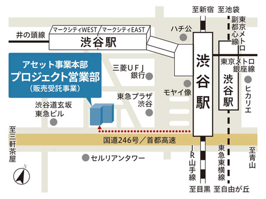  アセット事業本部 プロジェクト営業部（販売受託事業） 地図